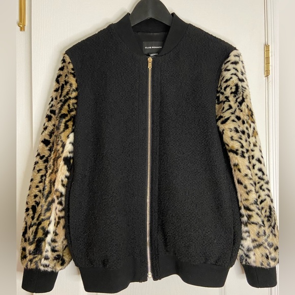 Club Monaco Boucle and Faux Fur Bomber - Picture 1 of 6